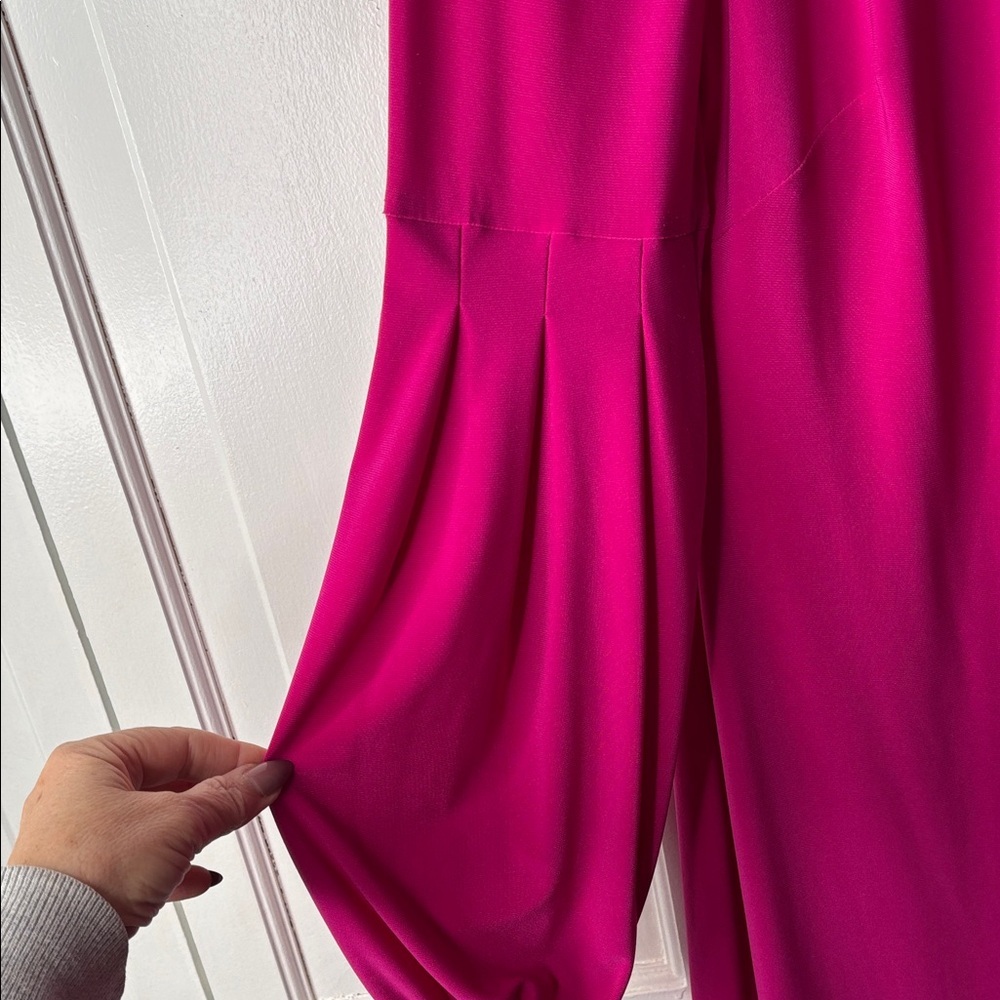 Gibson Vibrant Hot Pink Long Sleeve Shift Dress SZ-12 - Picture 3 of 6